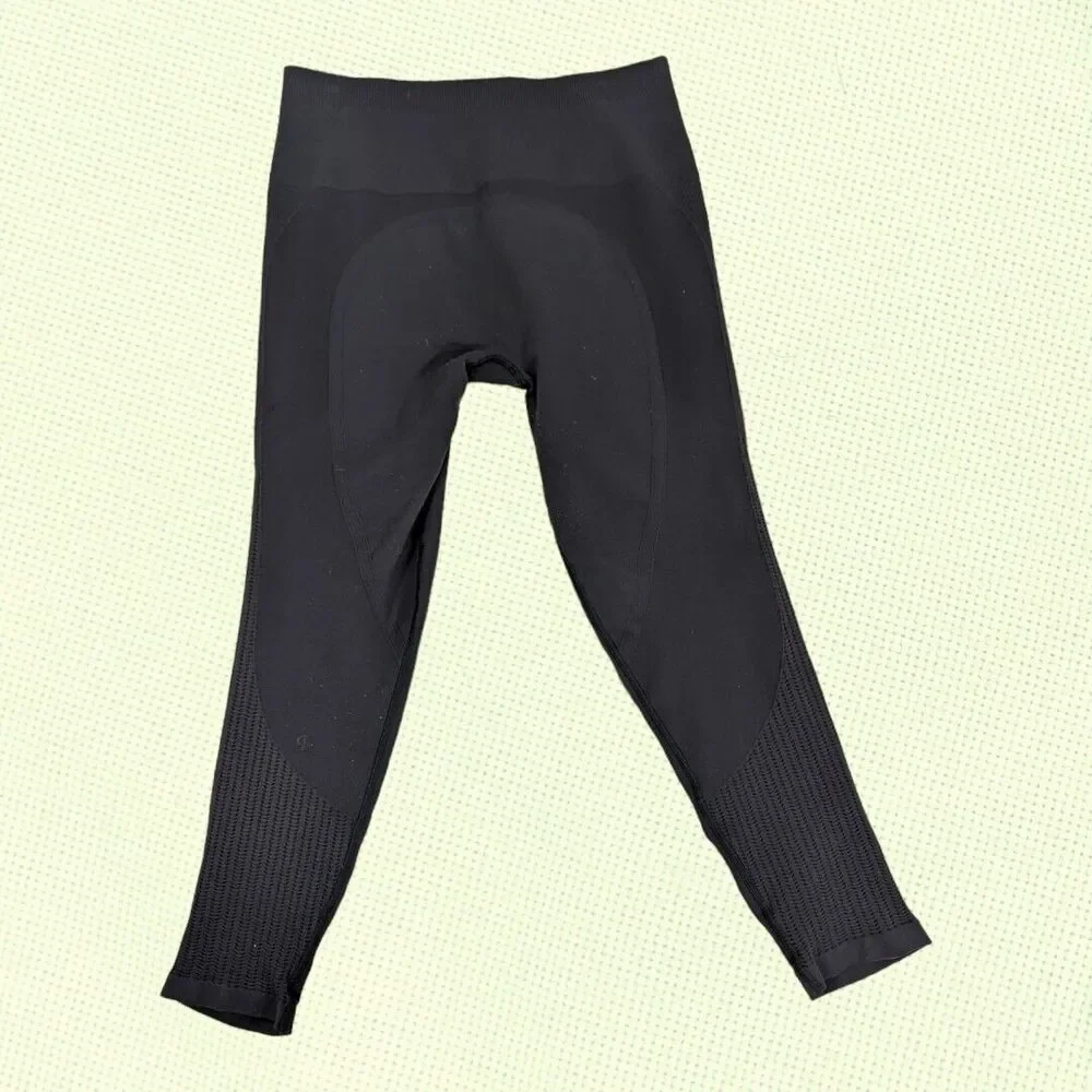 Lululemon Compression Leggings 8 Black Athleisure‎ Workout - Picture 2 of 5